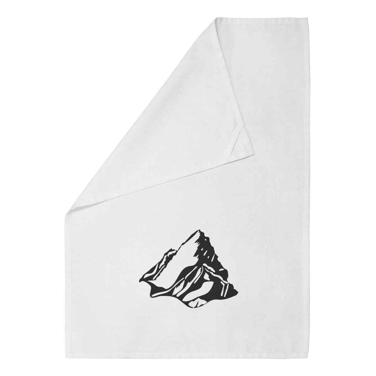'Mountain' White Cotton Tea Towel / Dish Cloth (TW00004402)