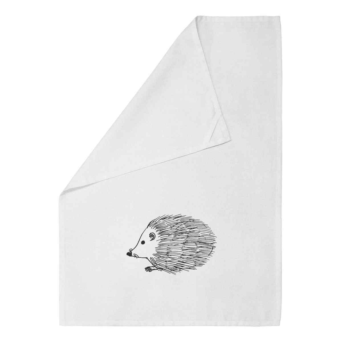 'Woodland Hedgehog' Cotton Tea Towel / Dish Cloth (TW011826)