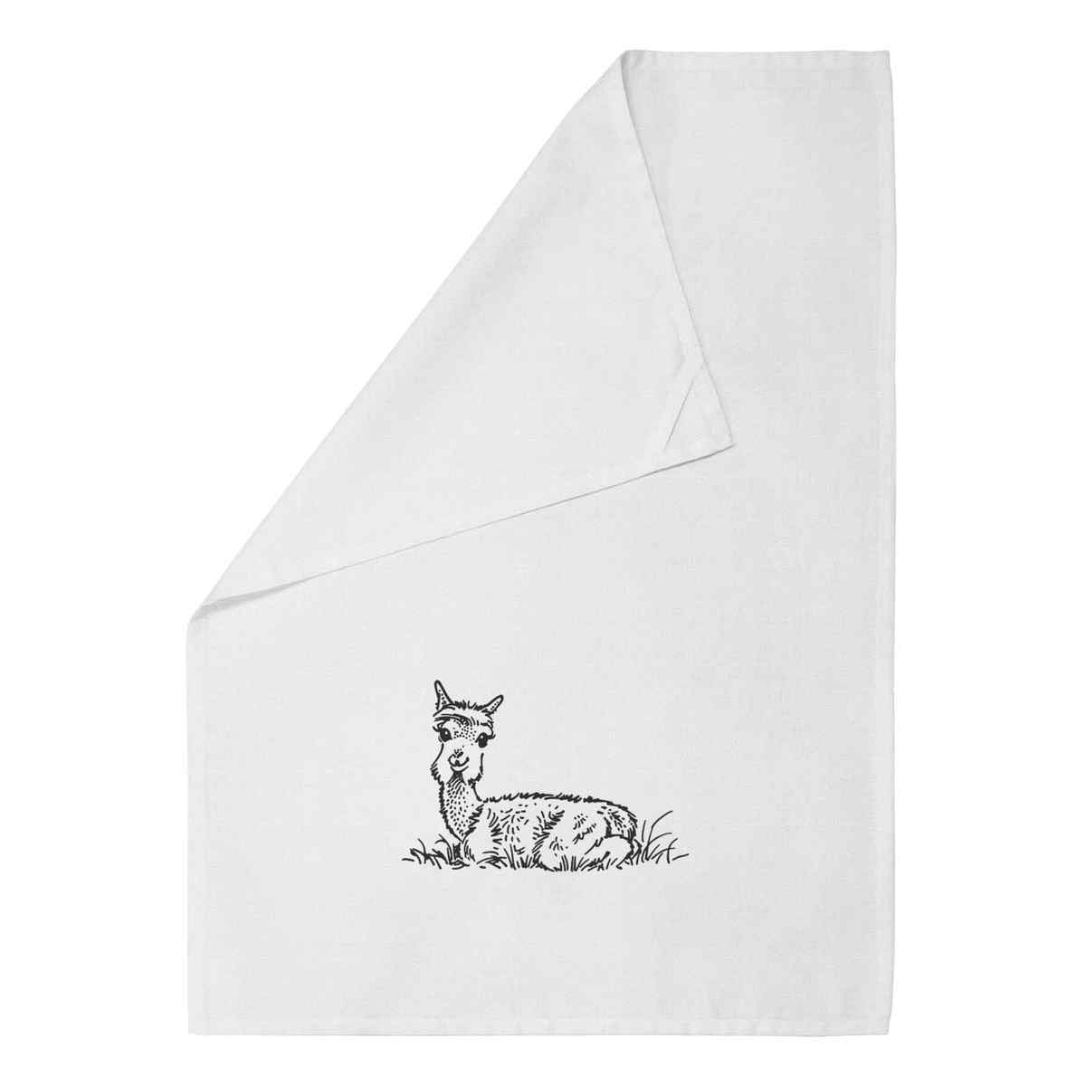 'Baby Alpaca' Cotton Tea Towel / Dish Cloth (TW021983)