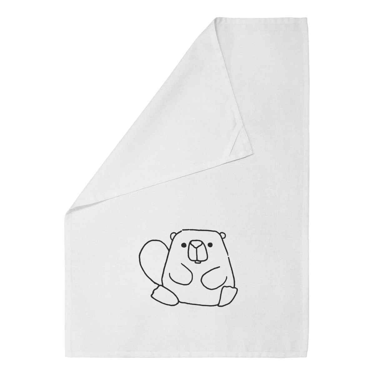 'Cute Beaver' Cotton Tea Towel / Dish Cloth (TW014528)