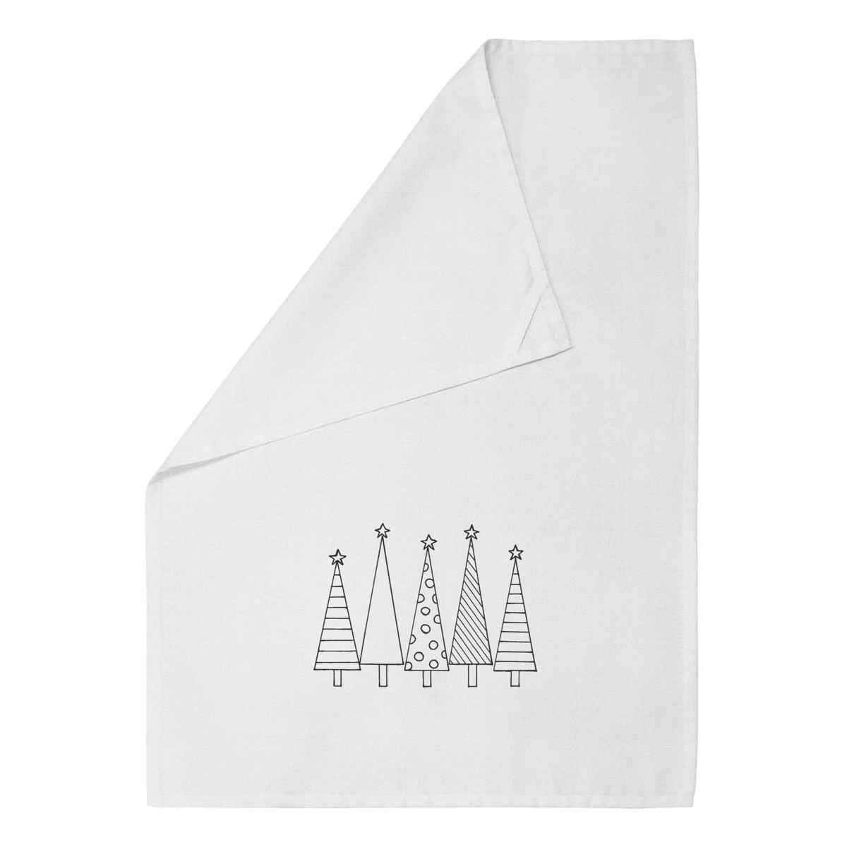 'Christmas Trees' Cotton Tea Towel / Dish Cloth (TW015102)