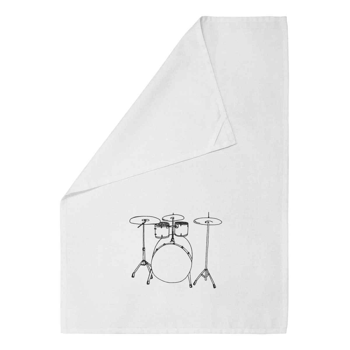 'Drum Set' Cotton Tea Towel / Dish Cloth (TW015532)