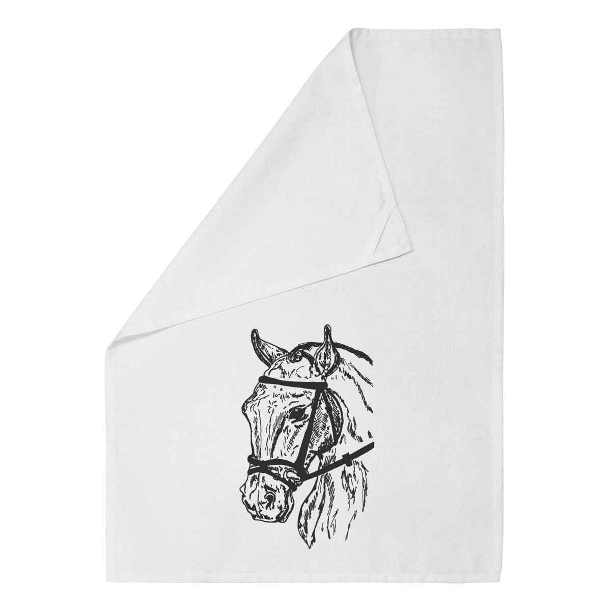 'Horse In Bridle' Cotton Tea Towel / Dish Cloth (TW017395)