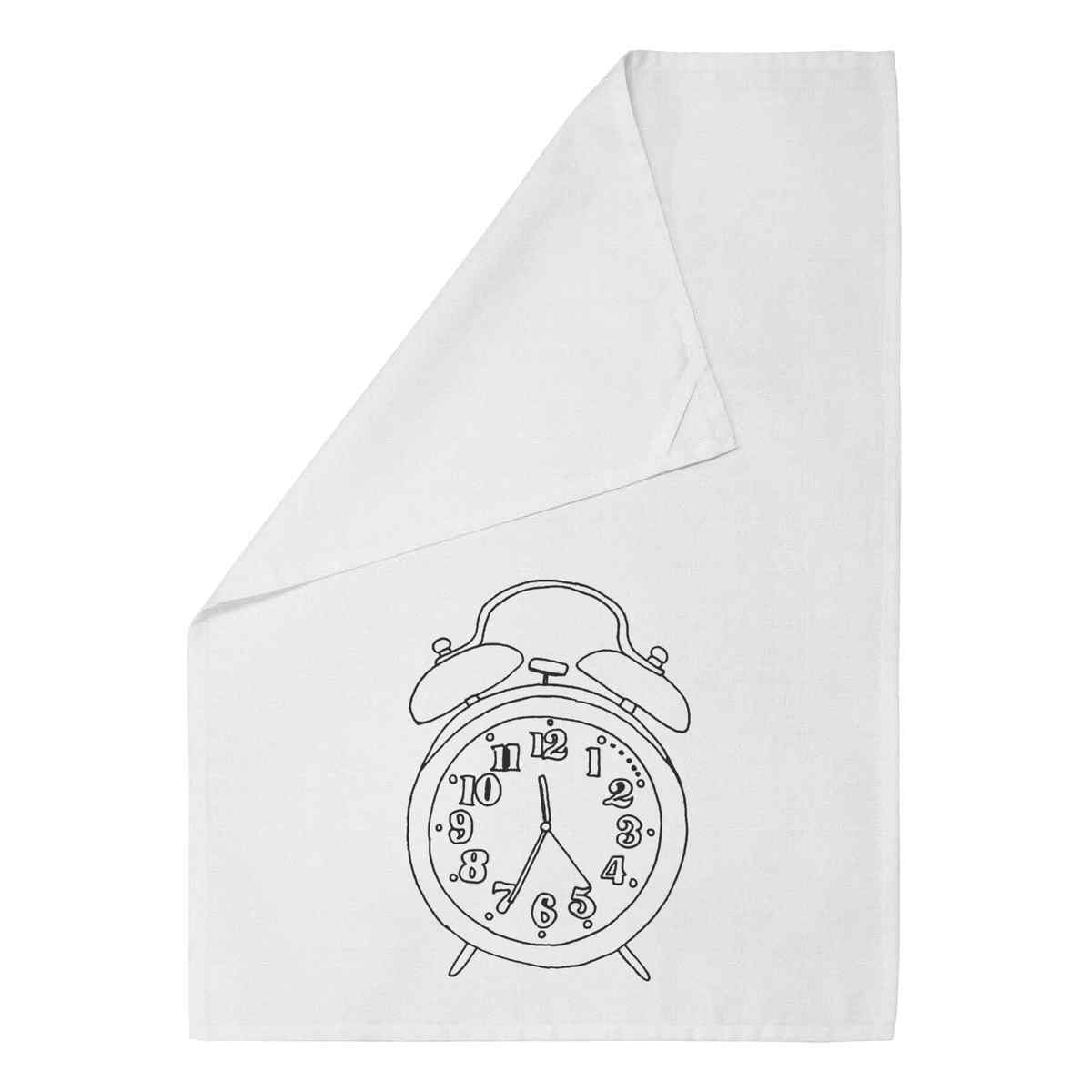 'Alarm Clock' Cotton Tea Towel / Dish Cloth (TW018197)