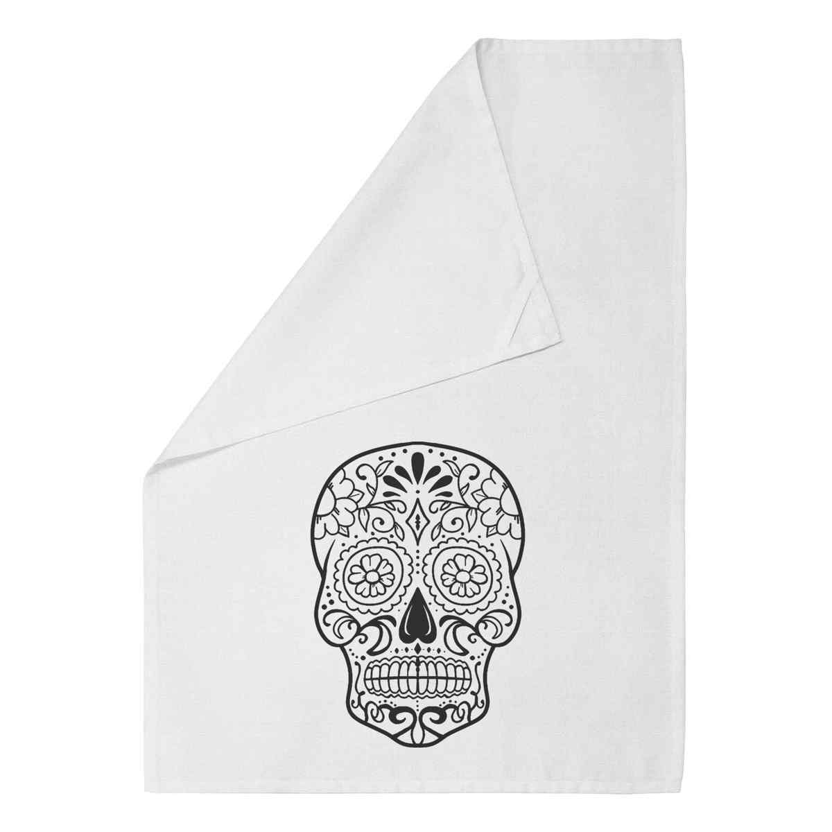'Sugar Skull' Cotton Tea Towel / Dish Cloth (TW019936)