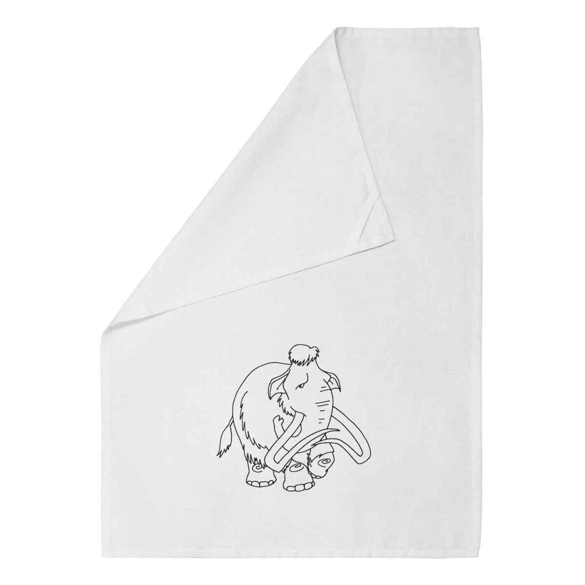 'Woolly Mammoth' Cotton Tea Towel / Dish Cloth (TW020057)