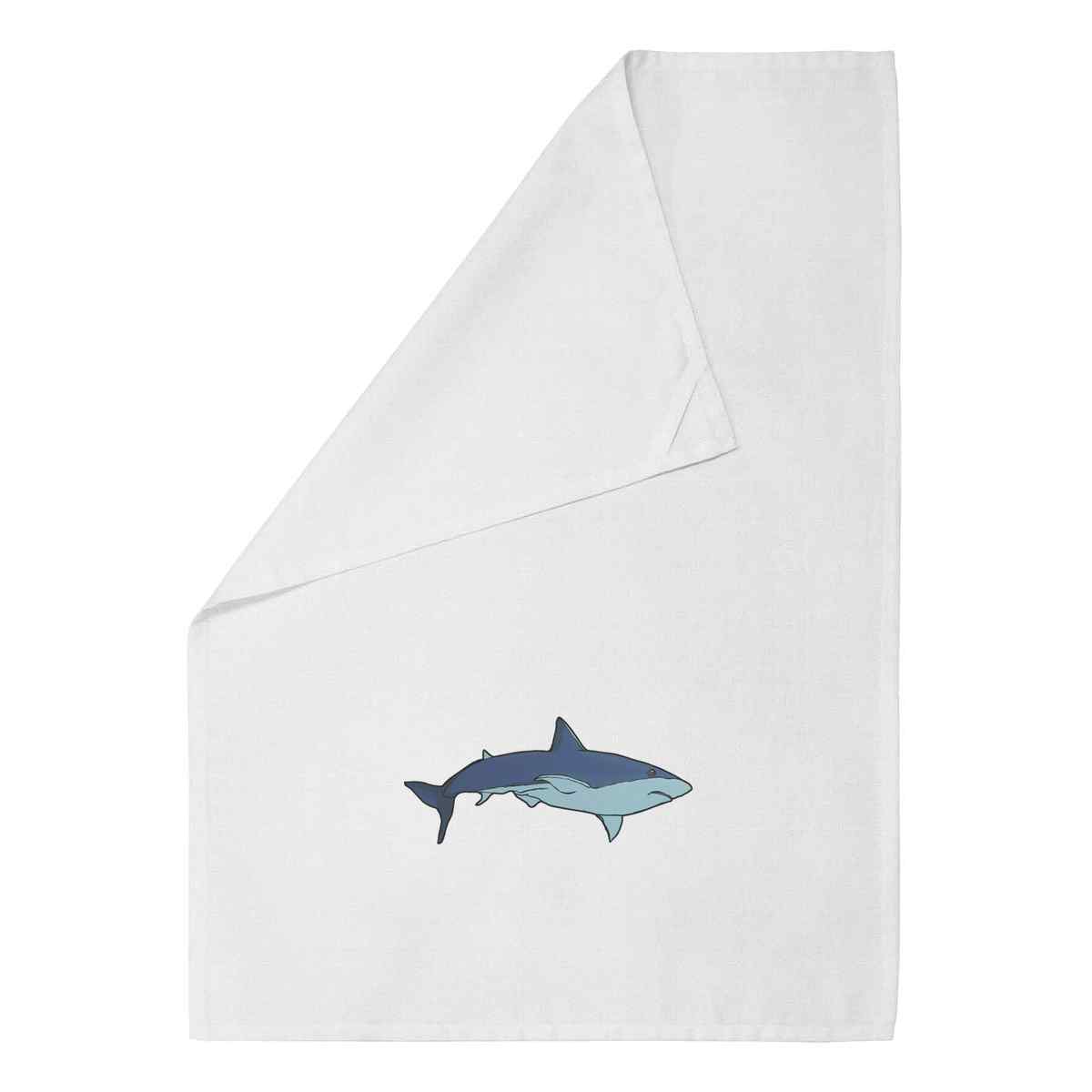 'Shark' Cotton Tea Towel / Dish Cloth (TW020616)