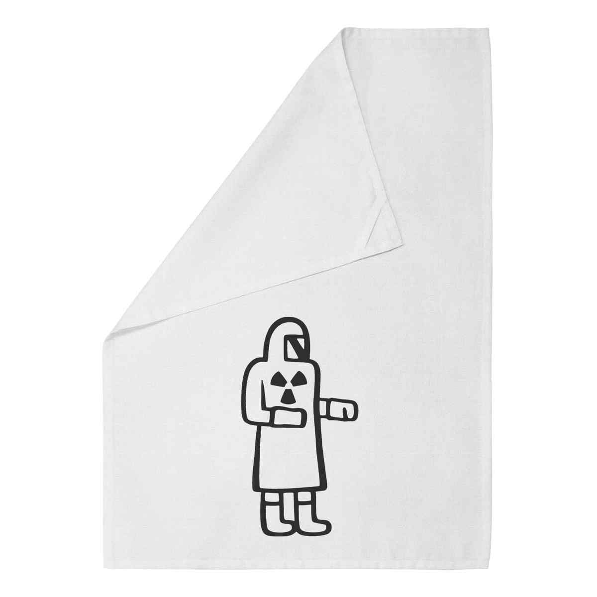 'Radioactive Worker' White Cotton Tea Towel / Dish Cloth (TW00011490)