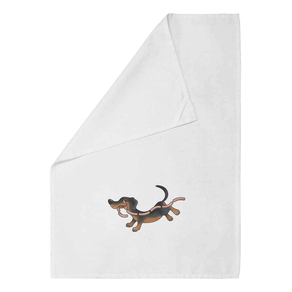 'Sausage Dog' Cotton Tea Towel / Dish Cloth (TW024416)
