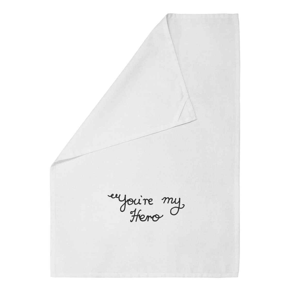 'You're My Hero' White Cotton Tea Towel / Dish Cloth (TW00014837)