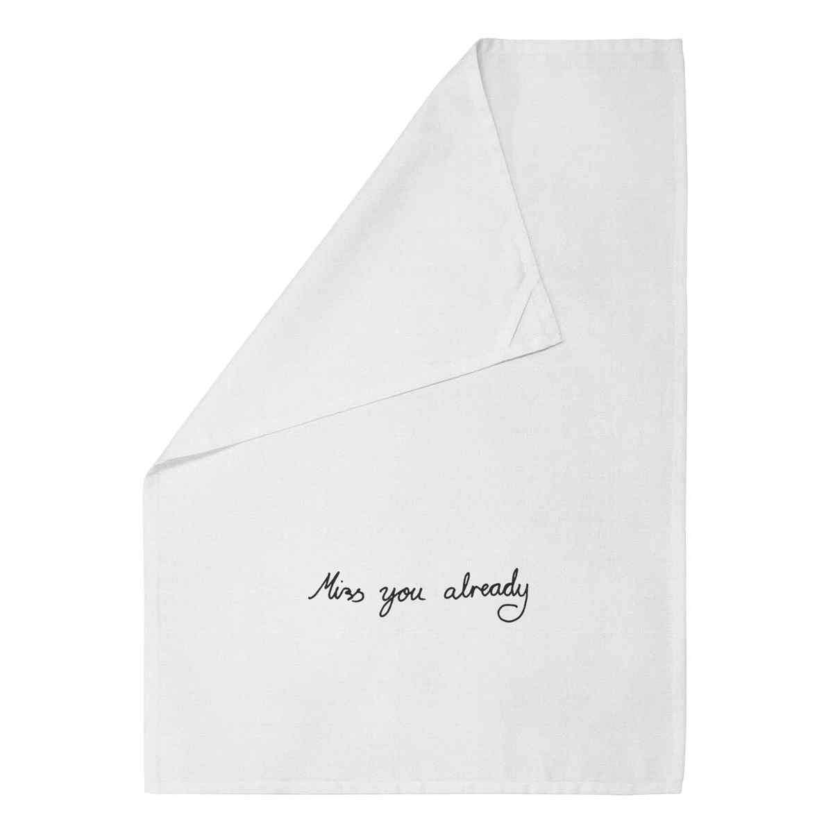 'Miss You Already' Cotton Tea Towel / Dish Cloth (TW009663)
