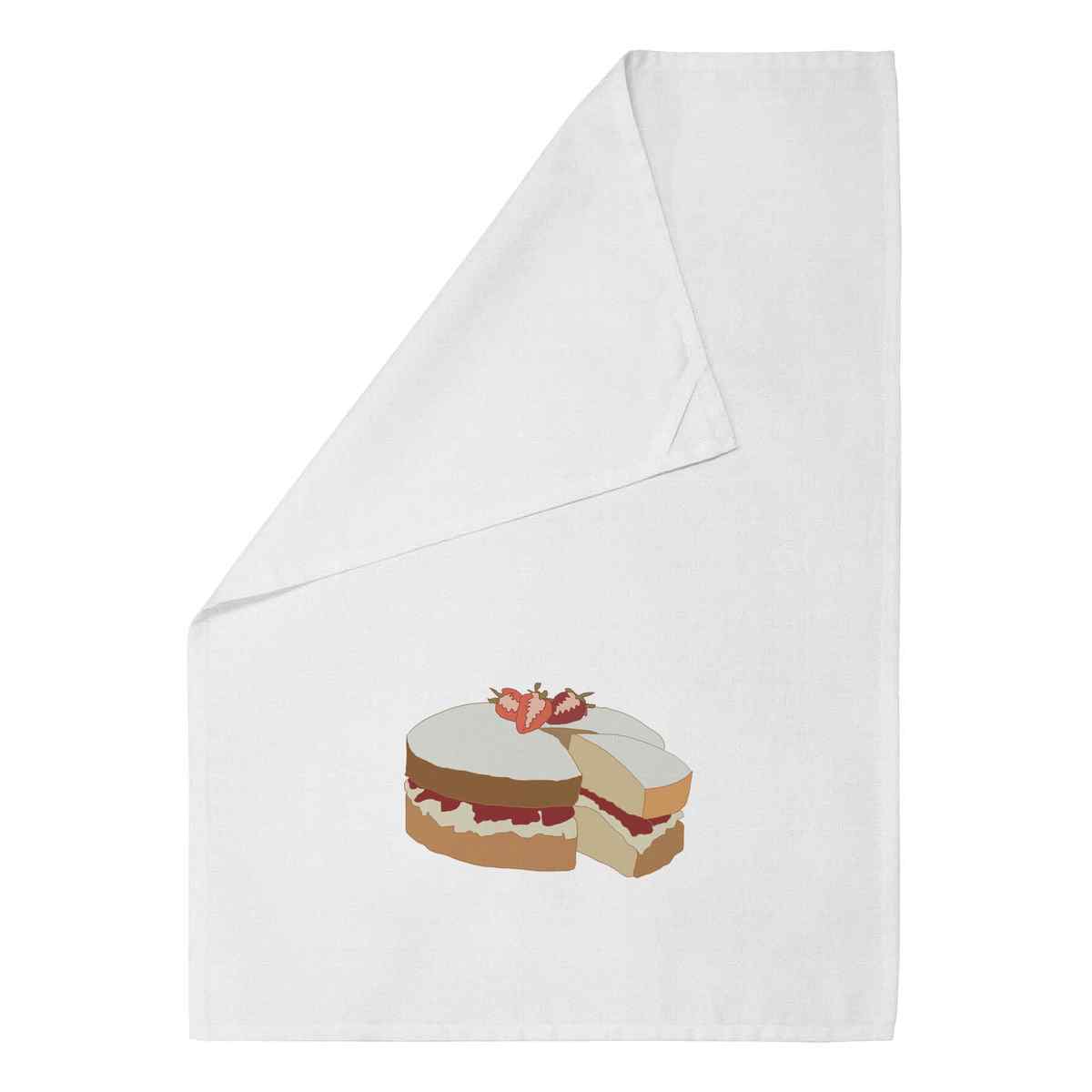 'Victoria Sponge Cake' Cotton Tea / Dish Towel - For Drying, Baking, Cooking and Kitchen Decor (TW027131)