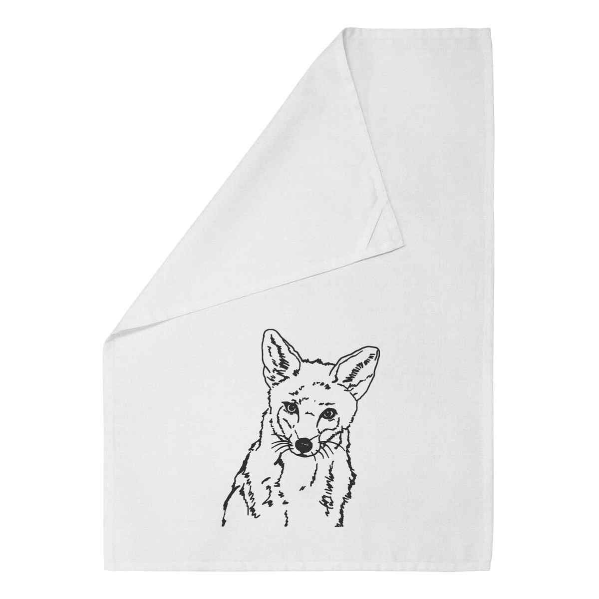 'Fox Face' Cotton Tea Towel / Dish Cloth (TW027162)