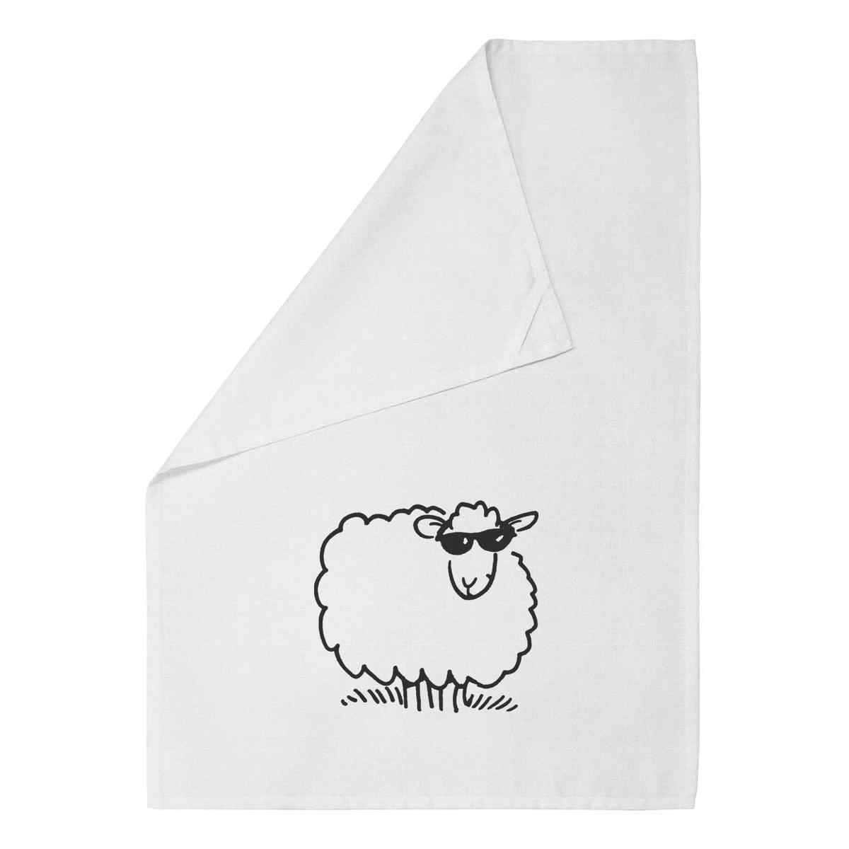 'Cool Sheep' Cotton Tea Towel / Dish Cloth (TW027473)