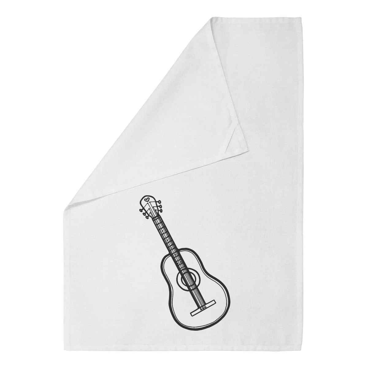 'Acoustic Guitar' Cotton Tea Towel / Dish Cloth (TW027530)