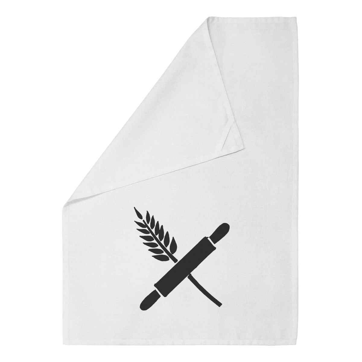 'Rolling Pin & Wheat' Cotton Tea Towel / Dish Cloth (TW027874)