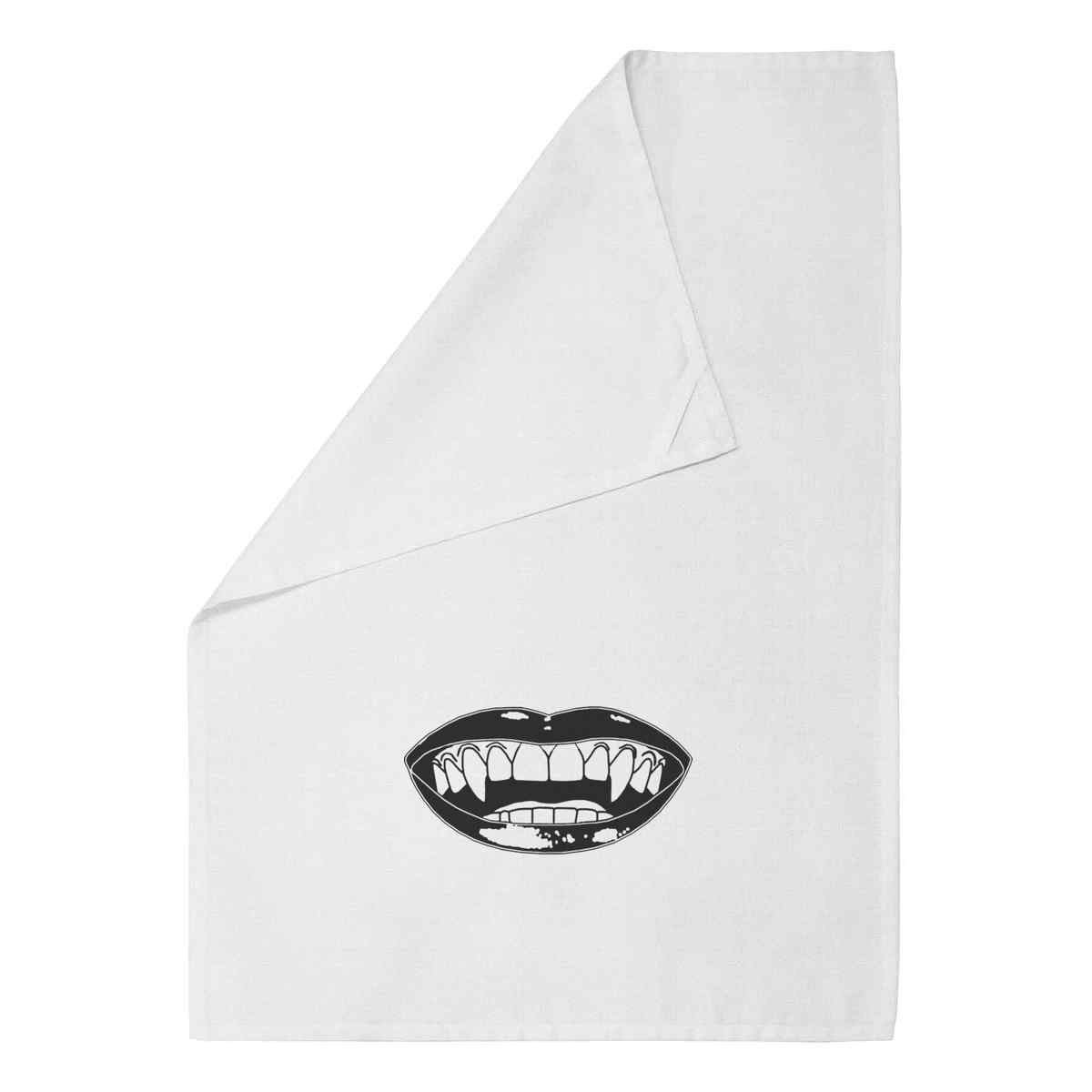 'Vampire Teeth' Cotton Tea Towel / Dish Cloth (TW028047)