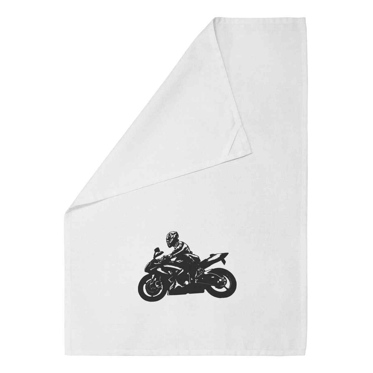 'Motorcyclist' Cotton Tea Towel / Dish Cloth (TW030952)