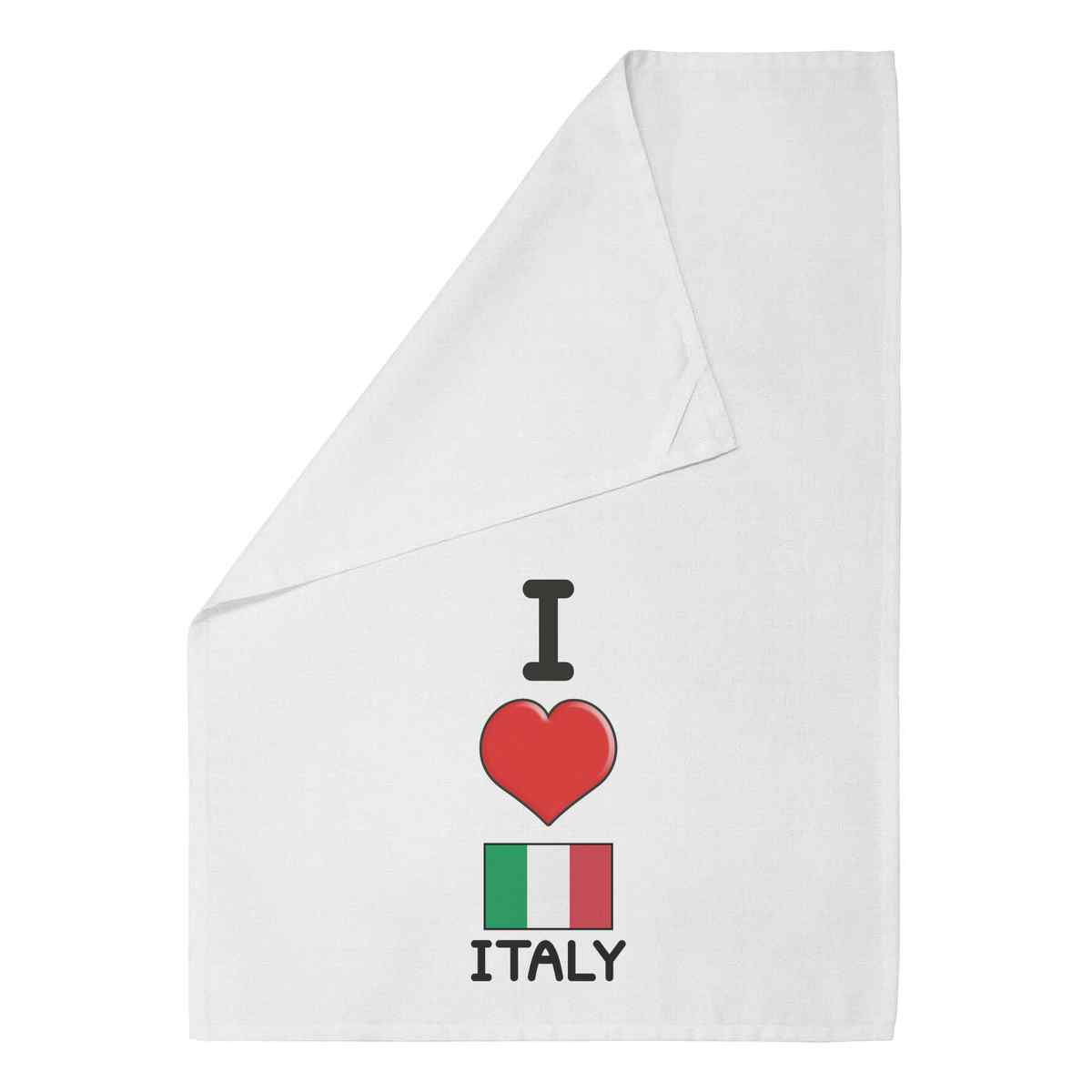 'I Love Italy' Cotton Tea Towel / Dish Cloth (TW032528)
