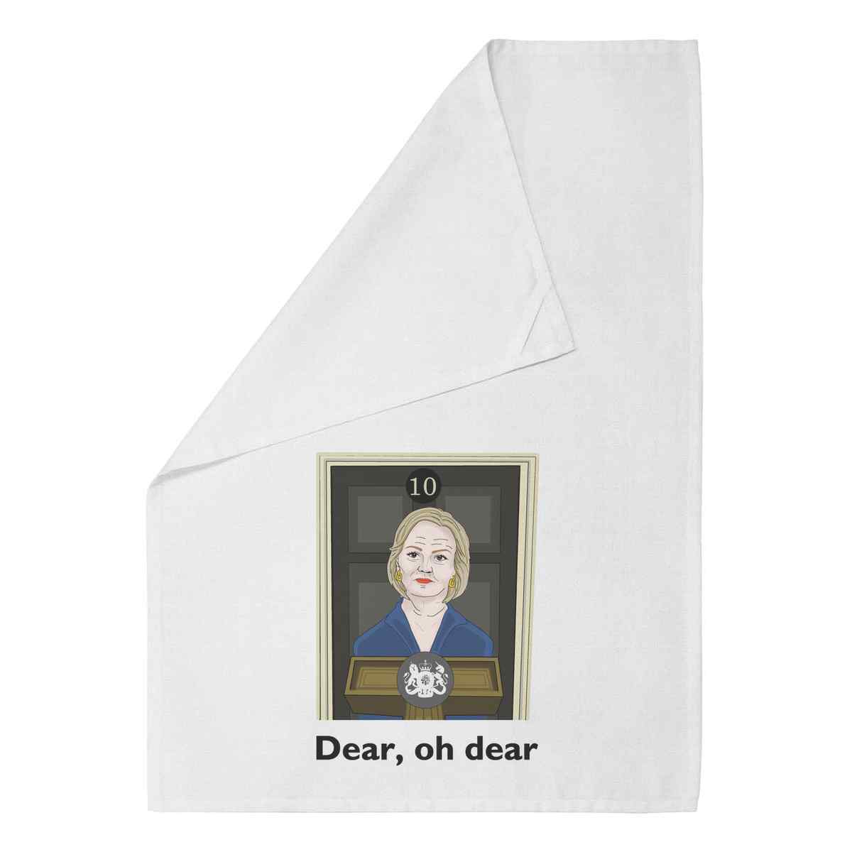 'Dear, Oh Dear Liz Truss No.10' Cotton Tea Towel / Dish Cloth (TW036465)