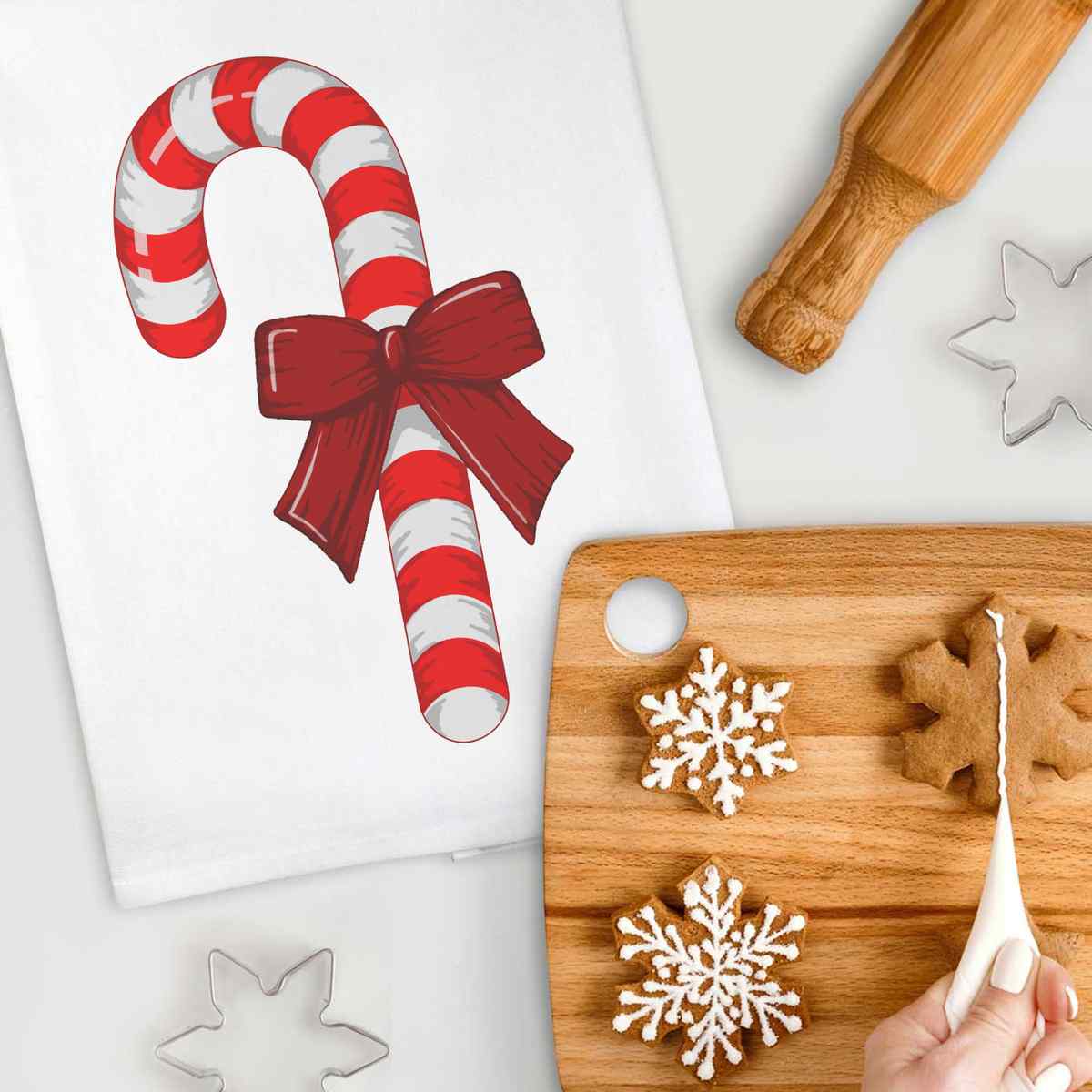 Geschirrtuch/Geschirrtuch 'Zuckerstange mit Schleife' aus Baumwolle (TW036620) - Bild 11 von 18