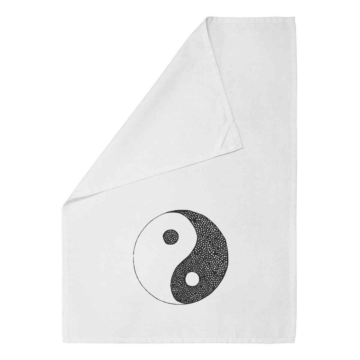 'Yin Yang Symbol' Cotton Tea Towel / Dish Cloth (TW013108)