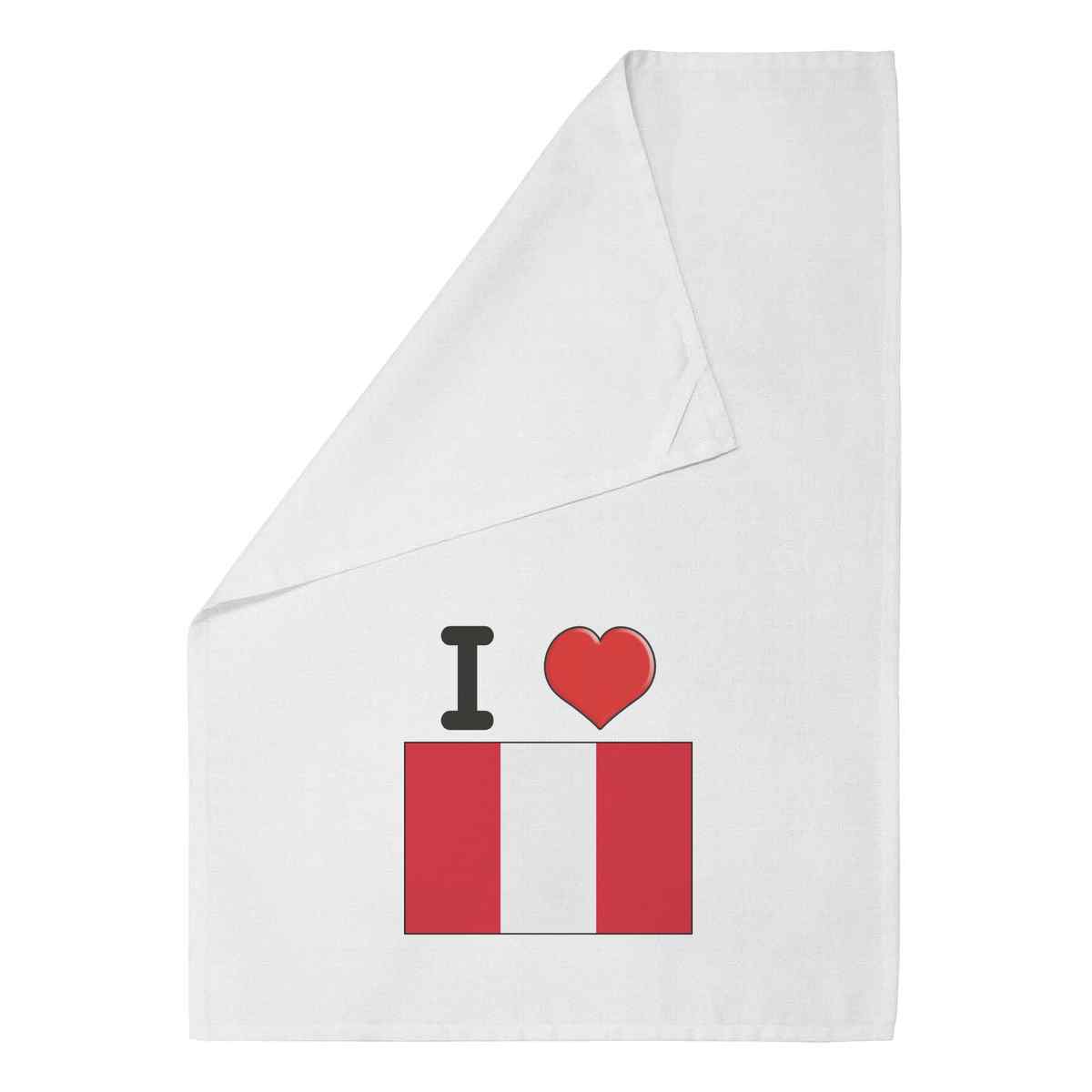 'I Love Peru' Cotton Tea Towel / Dish Cloth (TW033235)