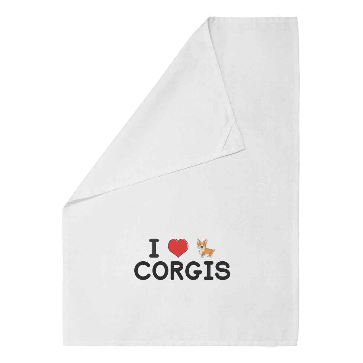 'I Love Corgis' Cotton Tea Towel / Dish Cloth (TW034123)