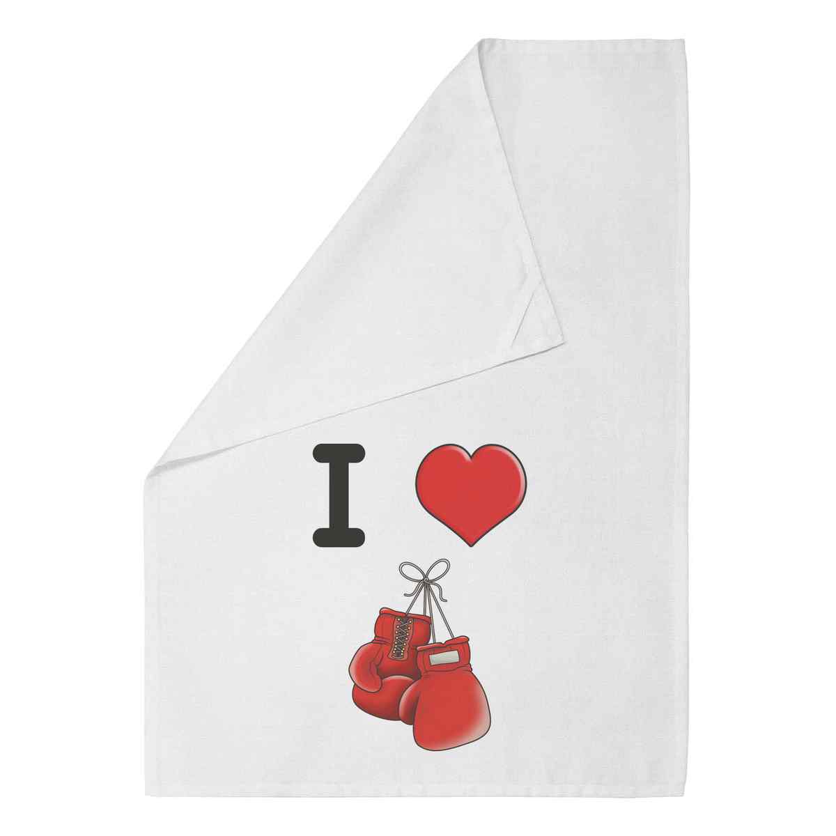 'I Love Boxing' Cotton Tea Towel / Dish Cloth (TW034215)