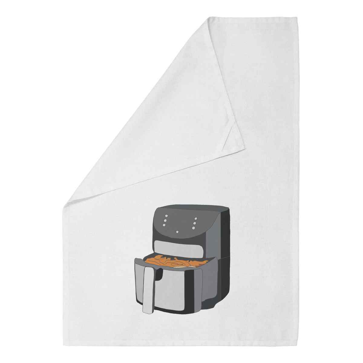 'Air Fryer' White Cotton Tea Towel / Dish Cloth (TW00027917)