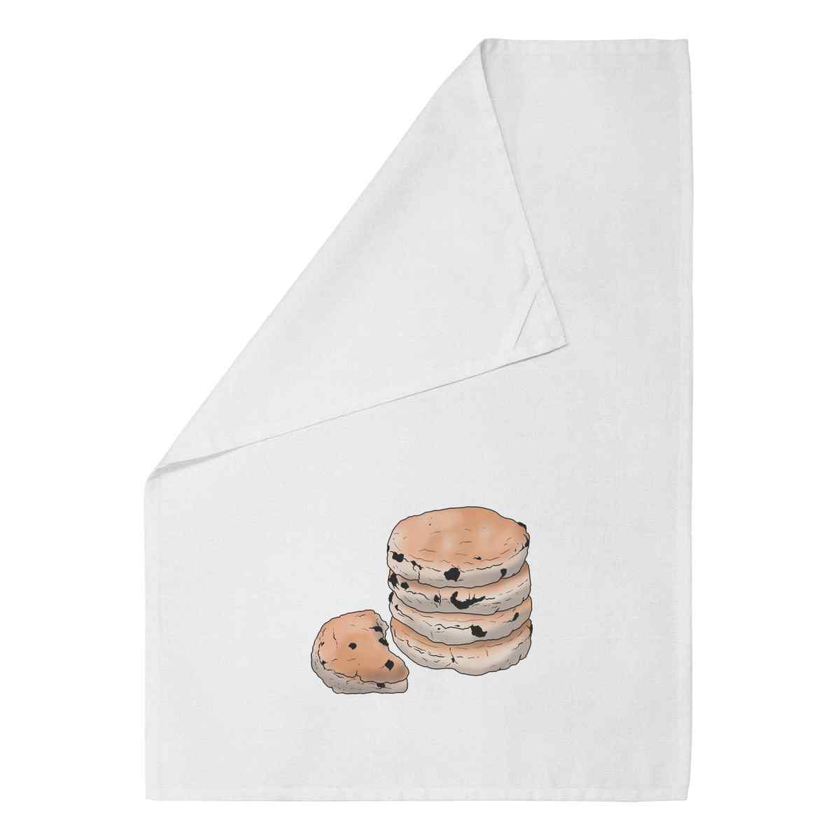 'Welsh Cakes' White Cotton Tea Towel / Dish Cloth (TW00028114)