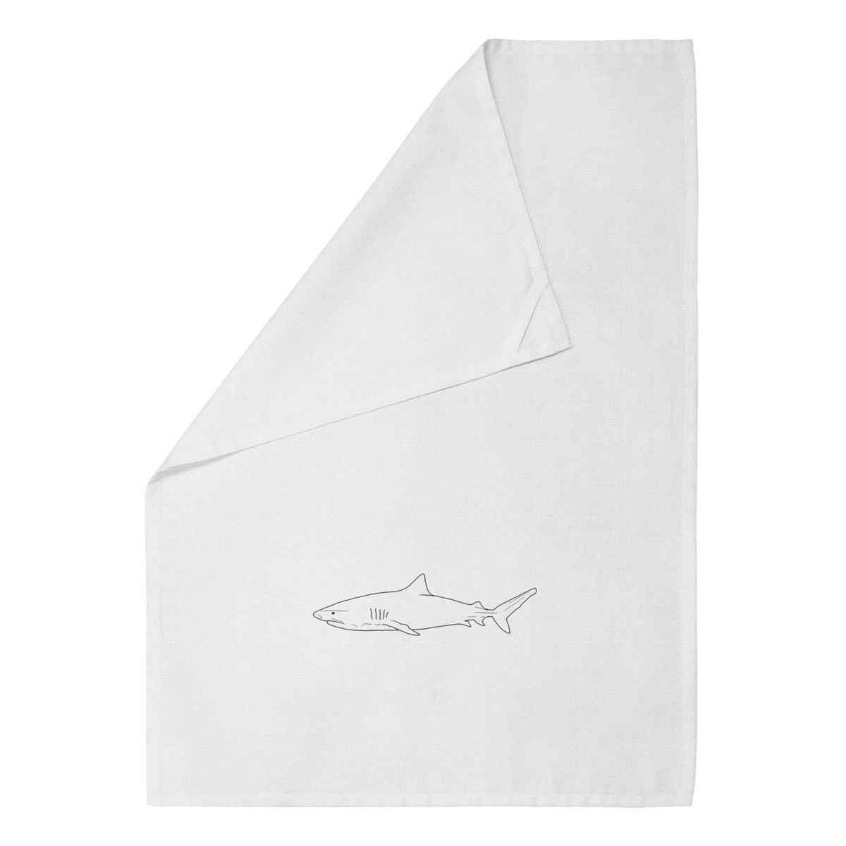 'Grumpy Shark' Cotton Tea Towel / Dish Cloth (TW038065)