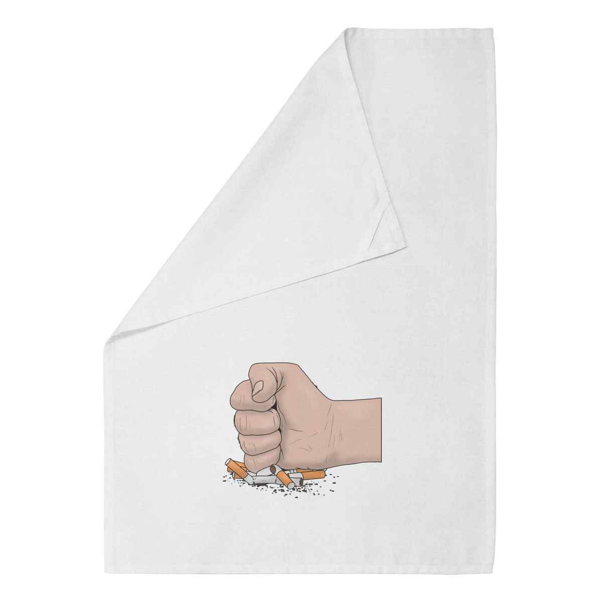 'Stop Smoking' White Cotton Tea Towel / Dish Cloth (TW00029089)