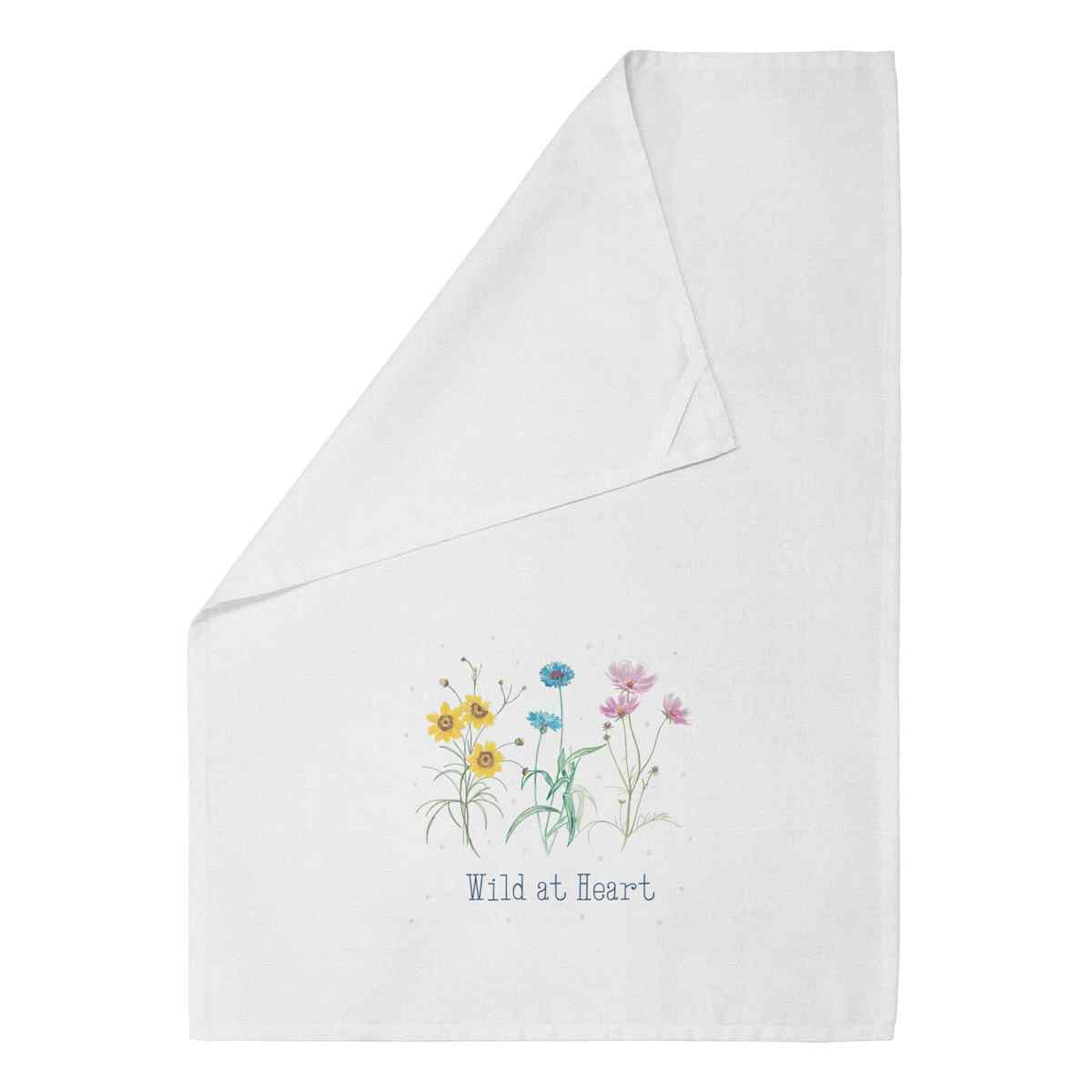 'Wild at heart flowers ' Cotton Tea Towel / Dish Cloth (TW038603)