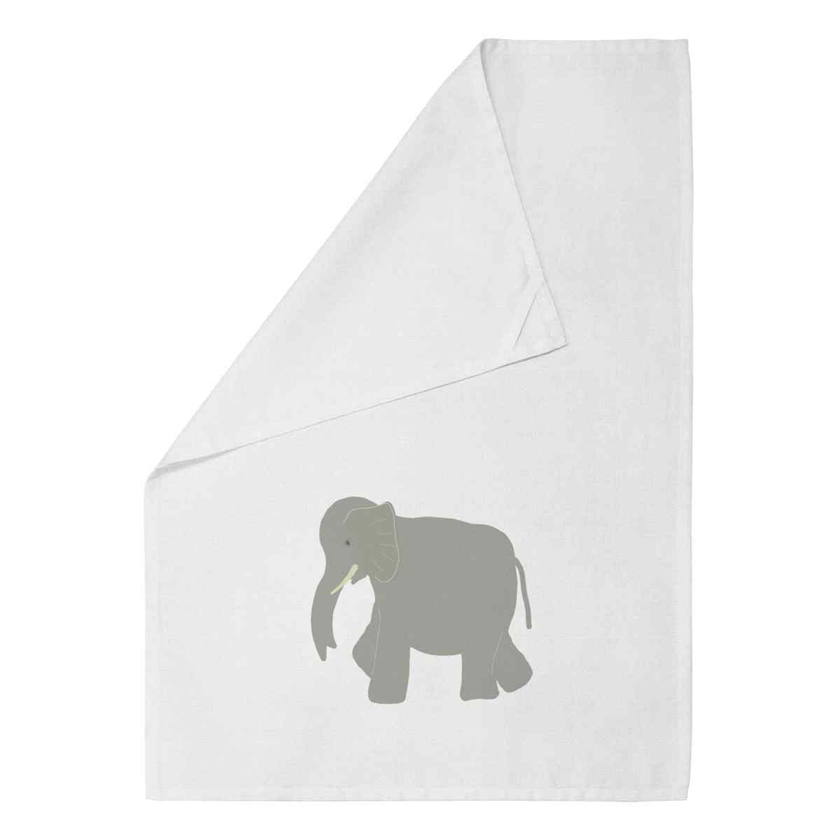 'Elephant' Cotton Tea Towel / Dish Cloth (TW040985)