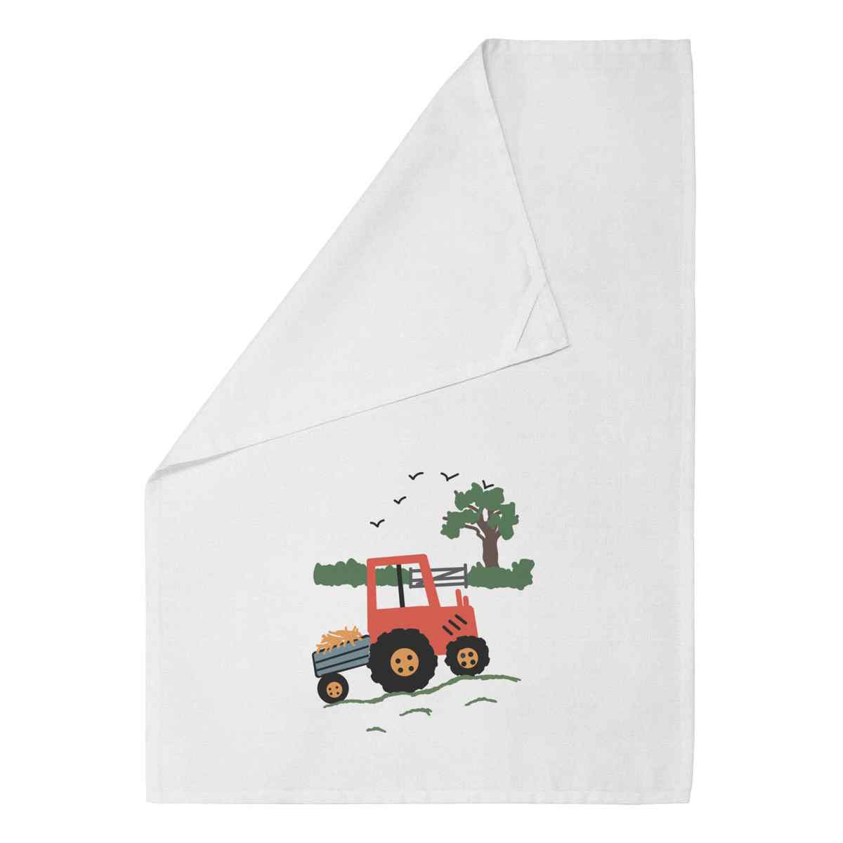 'Tractor With a Trailer of Corn' Cotton Tea Towel / Dish Cloth (TW044104)