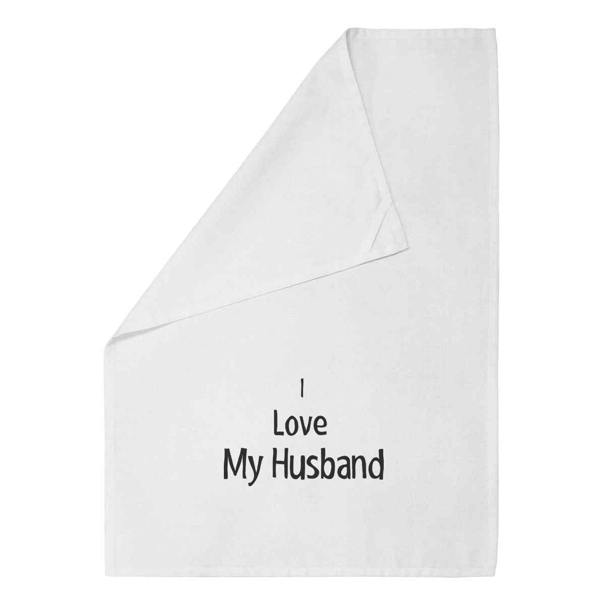 'I Love My Husband' Cotton Tea Towel / Dish Cloth (TW045568)