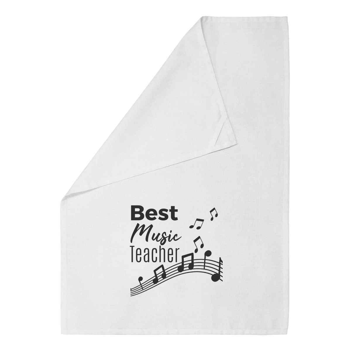 'Best Music Teacher' Cotton Tea Towel / Dish Cloth (TW047442)