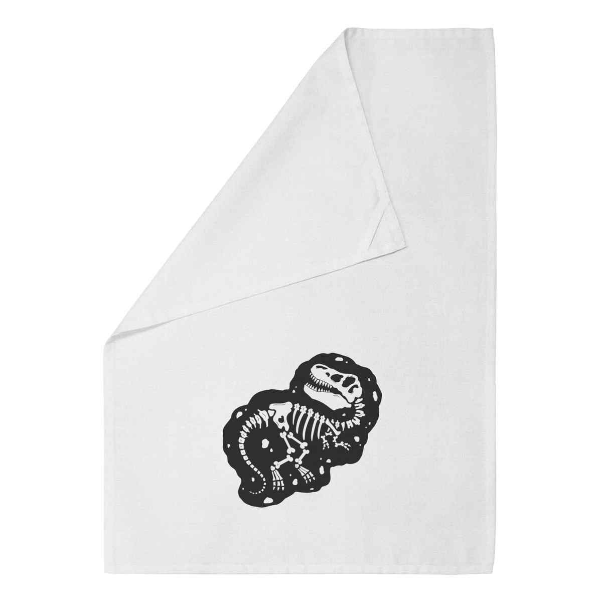 'T-Rex Fossil' Cotton Tea Towel / Dish Cloth (TW048955)
