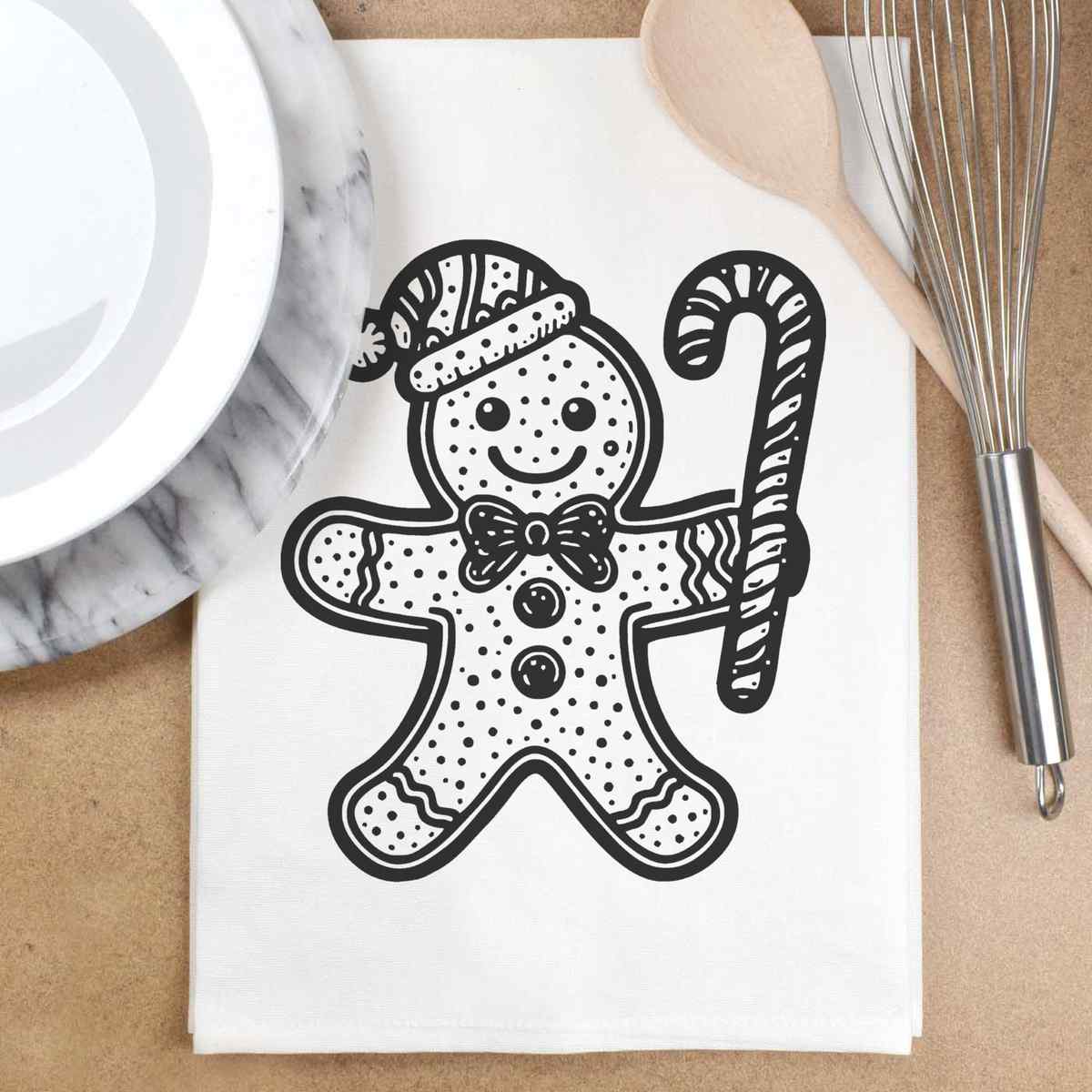 Geschirrtuch/Geschirrtuch 'Lebkuchenmann mit Zuckerstange' aus Baumwolle (TW049595) - Bild 9 von 18