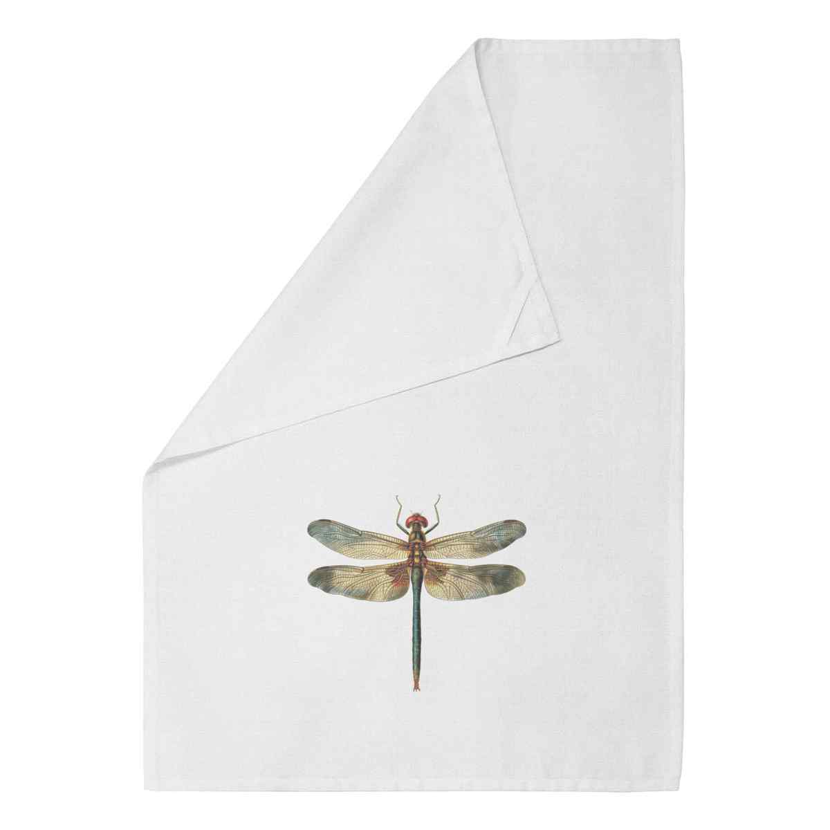 'Open Winged Dragonfly' Cotton Tea Towel / Dish Cloth (TW049843)