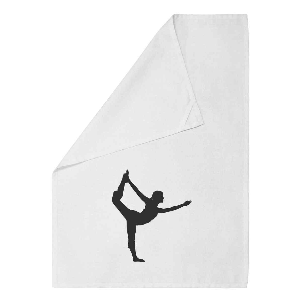 'Yoga Pose' Cotton Tea Towel / Dish Cloth (TW050336)
