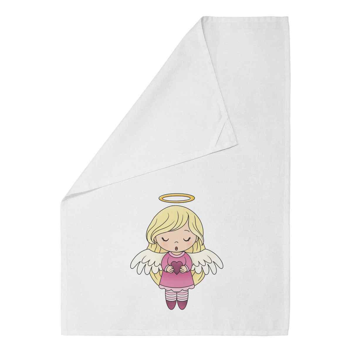 'Singing Angel Girl' Cotton Tea Towel / Dish Cloth (TW051217)