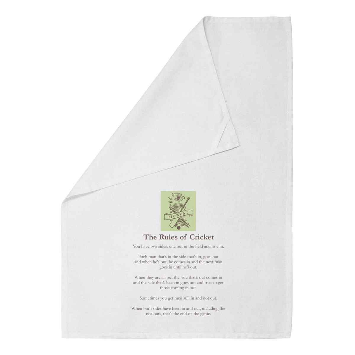 'The Rules Of Cricket' White Cotton Tea Towel / Dish Cloth (TW00065013)