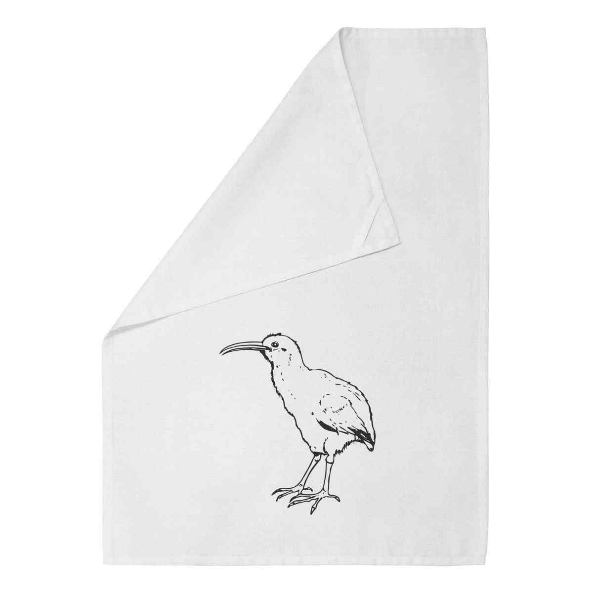 'Kiwi Bird' White Cotton Tea Towel / Dish Cloth (TW00065175)