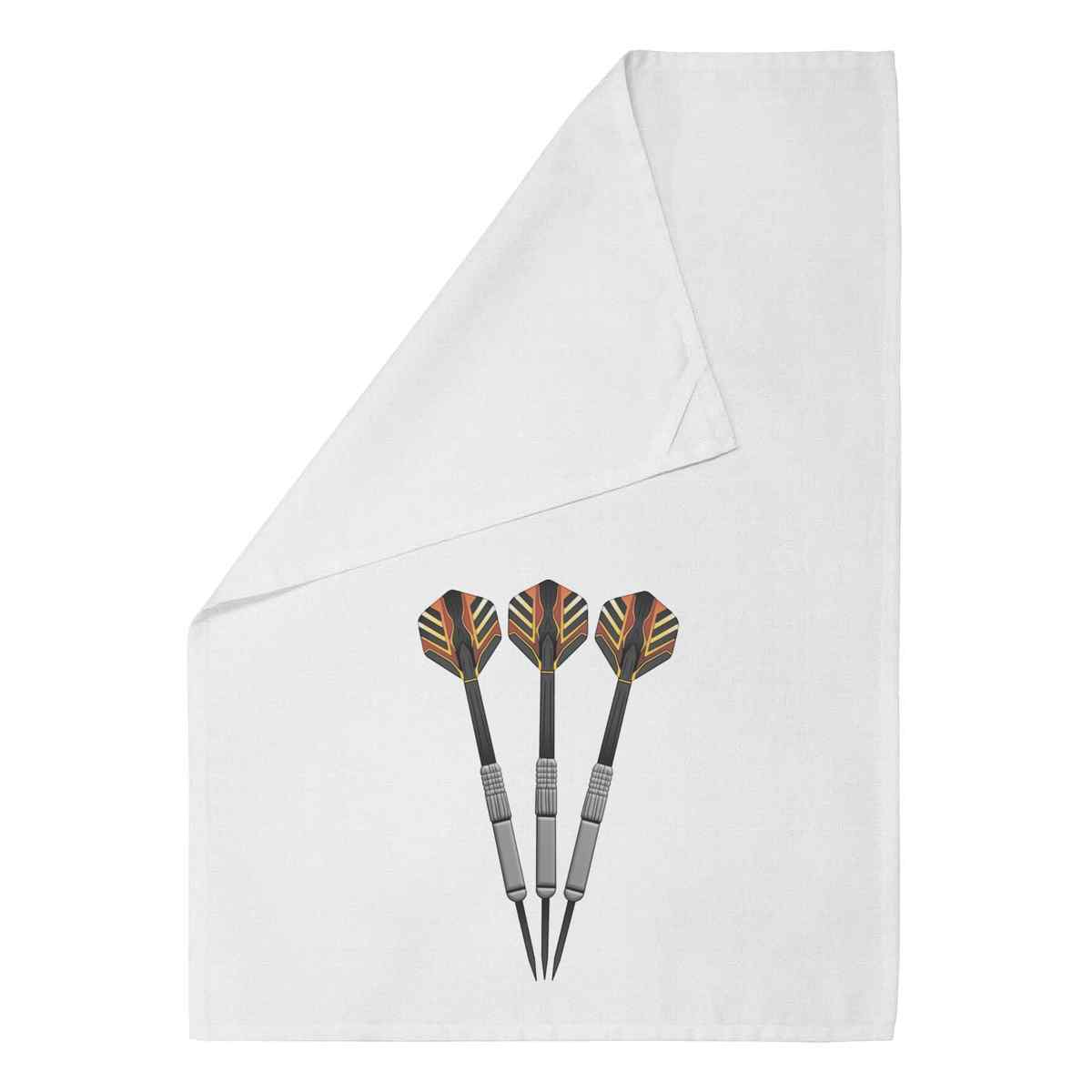 'Set of Darts' Cotton Tea Towel / Dish Cloth - White - Kitchen Towel for Drying, Baking, Cooking and Home Decor (TW00065249)