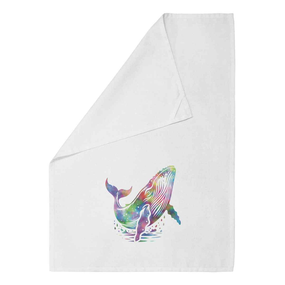 'Humpback Whale' Cotton Tea Towel / Dish Cloth (TW053714)