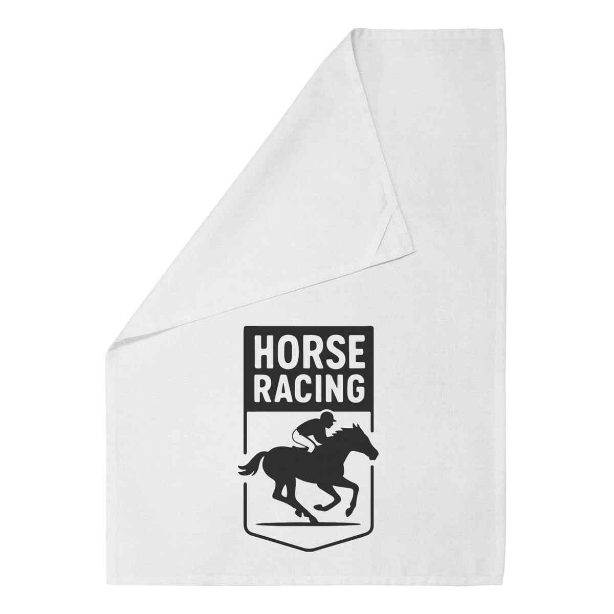 'Horse Racing Motif' Cotton Tea Towel / Dish Cloth (TW055260)
