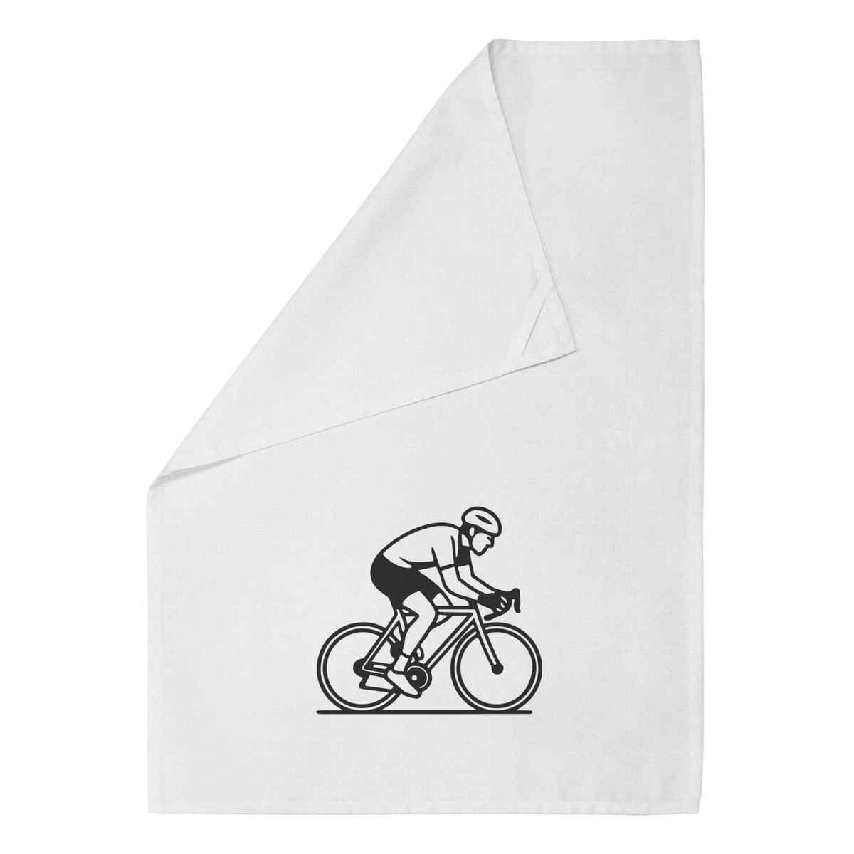 'Cycling Man' Cotton Tea Towel / Dish Cloth (TW055302)
