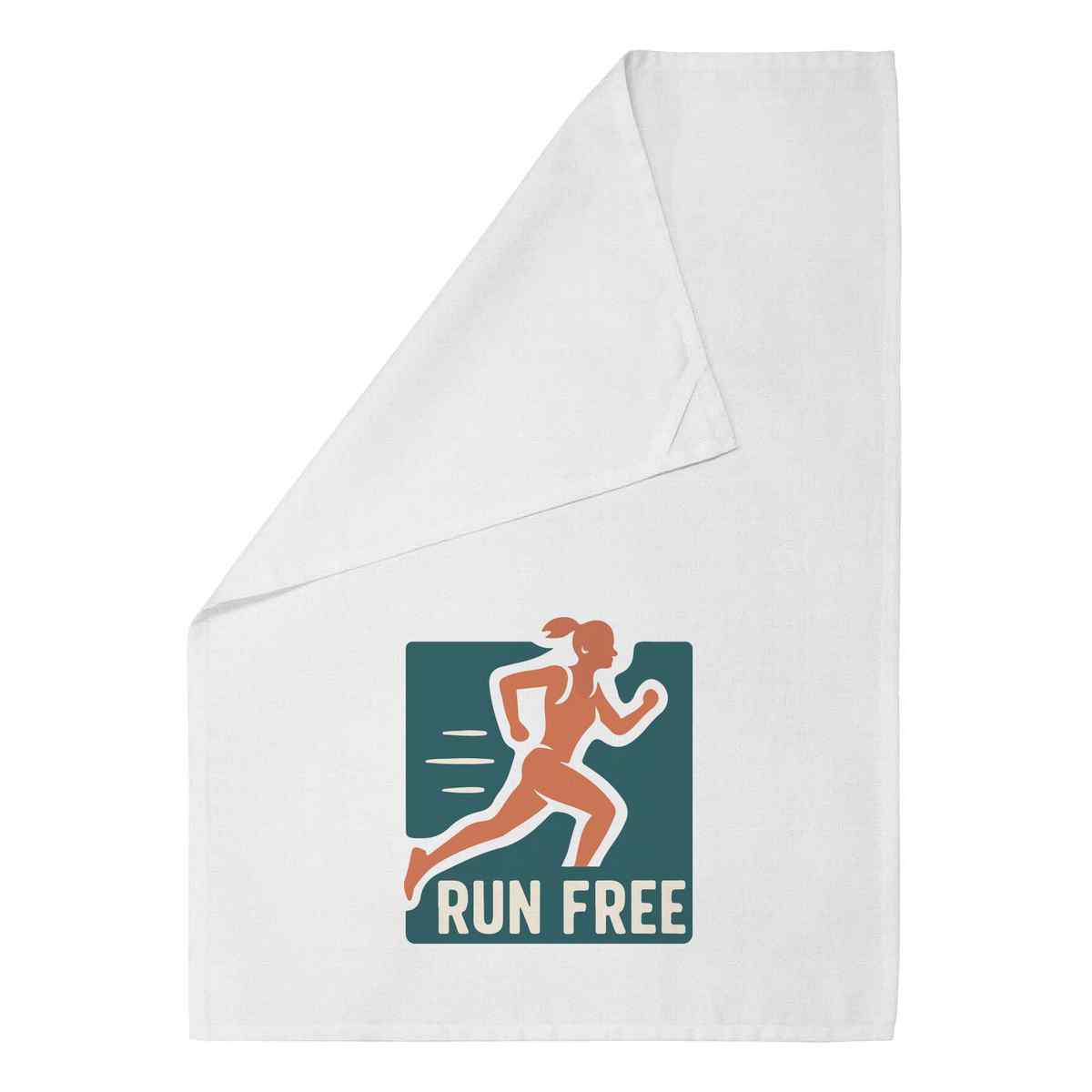 'Run Free Runner' Cotton Tea Towel / Dish Cloth (TW055339)